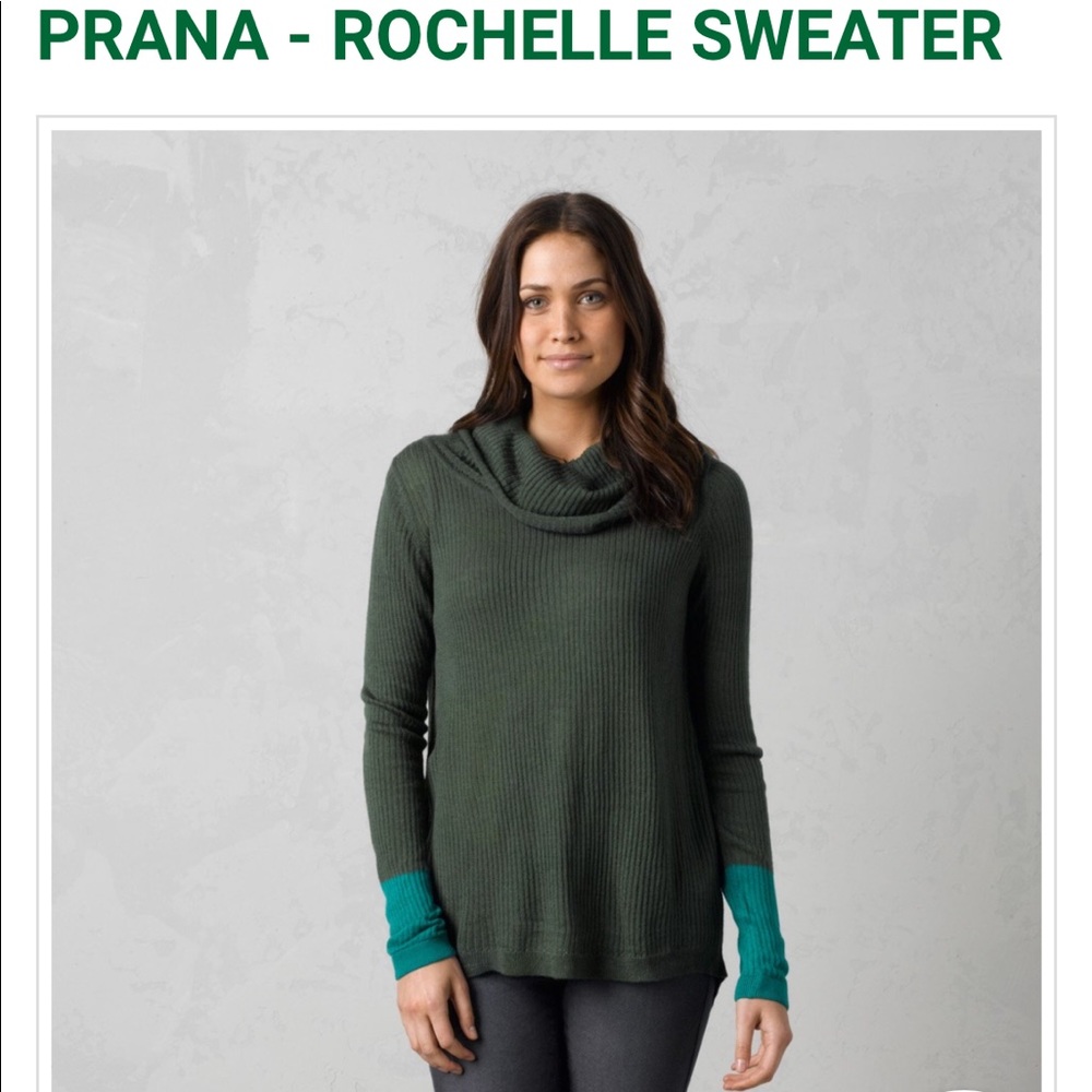 Prana two tone cowl neck sweater